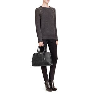 ✨Tory Burch Women's Natural Robinson Pebbled Triple-Zip Tan Satchel✨
